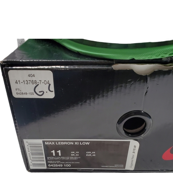 Nike Max Lebron 11 XI Low Size 11 White Green - Picture 14 of 14